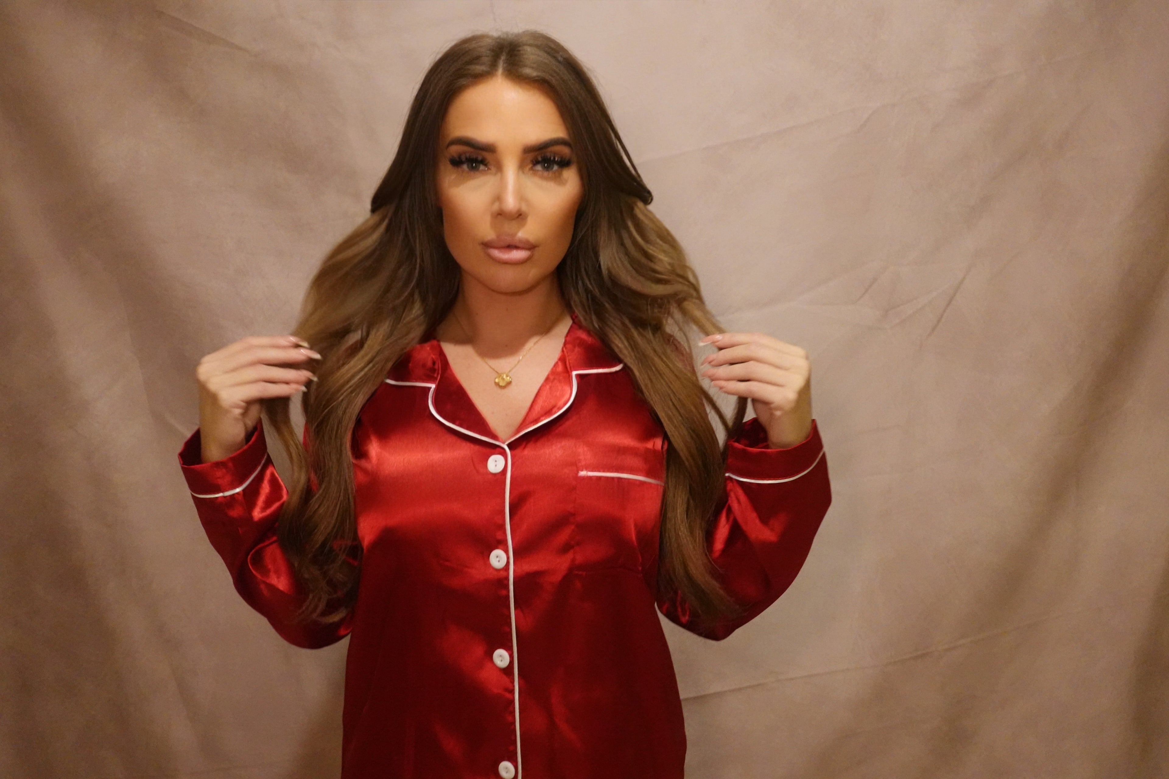 Satin Red Temptation Sleep Set in