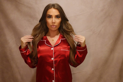 Satin Red Temptation Sleep Set in